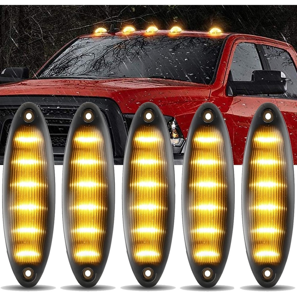 AUXMART LED Cab Clearance Lights for Freightliner Cascadia: Universal Amber